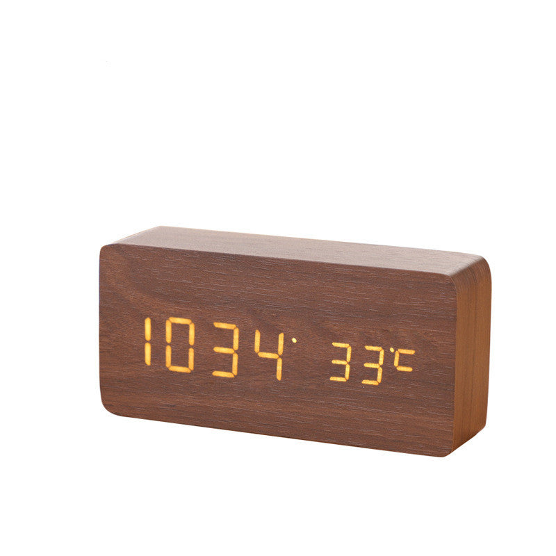 LED Wooden Alarm Clock