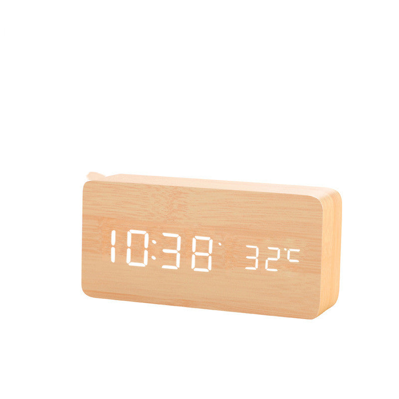 LED Wooden Alarm Clock