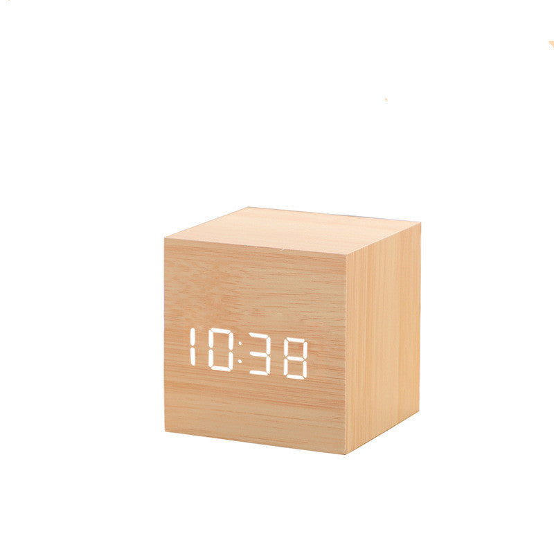 LED Wooden Alarm Clock