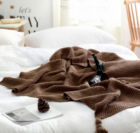 Fringed Knit Blanket