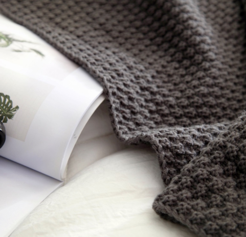 Fringed Knit Blanket