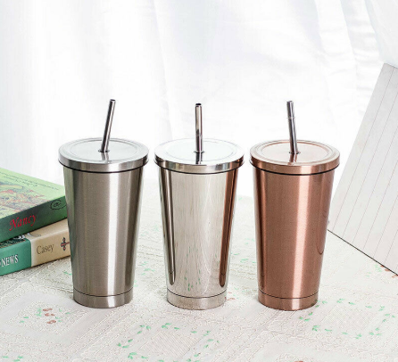 Stainless Steel Tumbler with Straw Lid