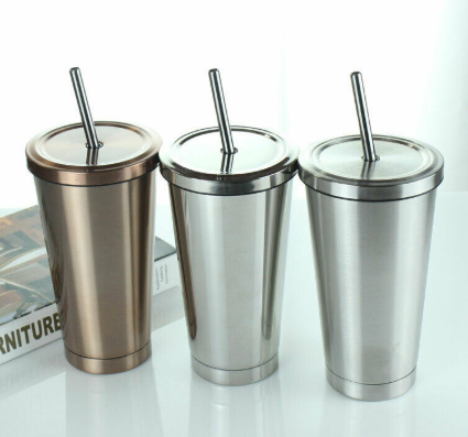 Stainless Steel Tumbler with Straw Lid