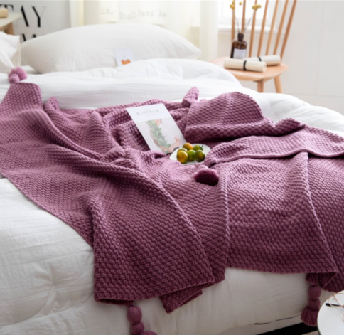 Fringed Knit Blanket